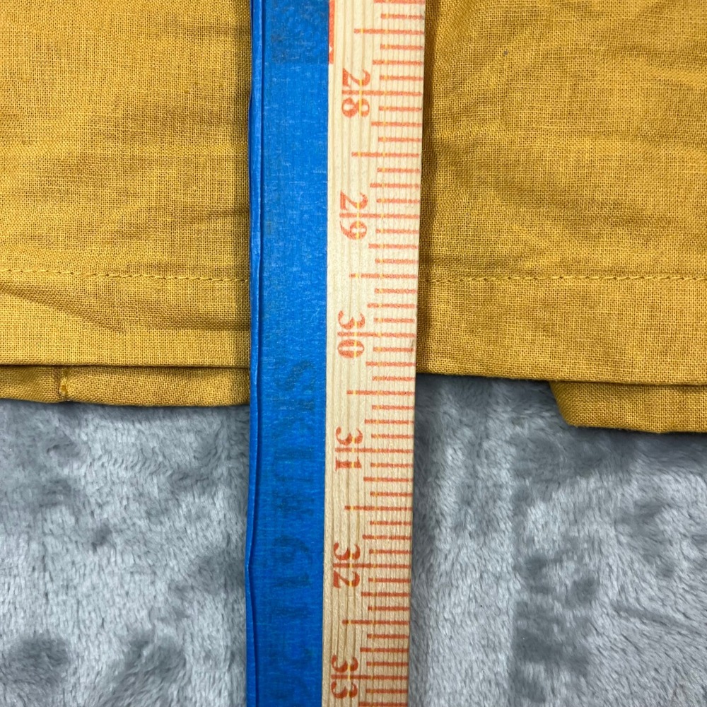 UNIQLO Shirt Jacket Womens L Mustard Yellow Linen Cotton 211-427065 Oversized - Picture 12 of 16